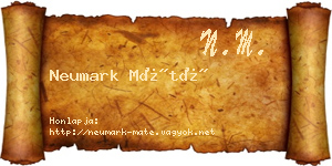 Neumark Máté névjegykártya